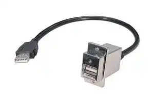 ECF504-12AAL: USB Cable, Type A Plug to Type A Receptacle, 304.8 mm, 12 ft, USB 2.0, Black