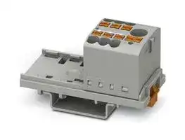 3273066: Panel Mount Barrier Terminal Block, Grey, 24 A, 690 V, 7 Pole, Push In, 12 AWG