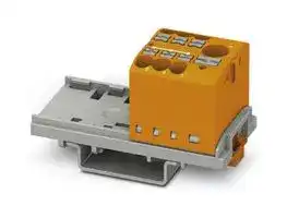 3273084: Panel Mount Barrier Terminal Block, Orange, 24 A, 690 V, 7 Pole, Push In, 12 AWG