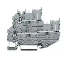 2022-2201: DIN Rail Mount Terminal Block, 2 Ways, 22 AWG, 12 AWG, 2.5 mm², Push In, 24 A
