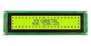 MC44005A6W-SPTLYS-V2: Alphanumeric LCD, 40 x 4, Black on Yellow / Green, 5V, SPI, English, Japanese, Transflective