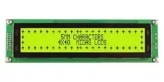 MC44005A6W-SPTLYI-V2: Alphanumeric LCD, 40 x 4, Black on Yellow / Green, 5V, I2C, English, Japanese, Transflective