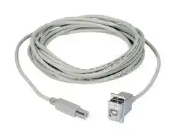 ECF504-24BBS: USB Cable, Type B Plug to Type B Receptacle, 609.6 mm, 24 ft, USB 2.0, Light Grey