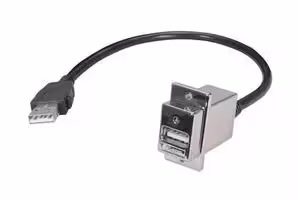 ECF504-36AAL: USB Cable, Type A Plug to Type A Receptacle, 914.4 mm, 36 ft, USB 2.0, Black