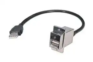 ECF504-36AAL: USB Cable, Type A Plug to Type A Receptacle, 914.4 mm, 36 ft, USB 2.0, Black
