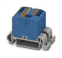 3273200: Panel Mount Barrier Terminal Block, Blue, 24 A, 690 V, 7 Pole, Push In, 12 AWG