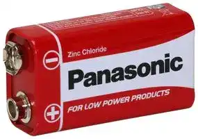 6F22RZ/1BP: Battery, 9 V, D, Zinc Carbon, Snap Contact, 1
