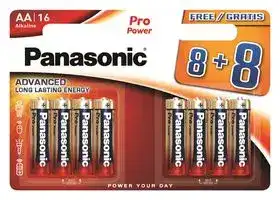 LR6PPG/16BW: Battery, 1.5 V, AA, Alkaline, Raised Positive and Flat Negative, 16