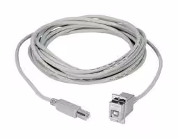 ECF504-36BBS: USB Cable, Type B Plug to Type B Receptacle, 914.4 mm, 36 ft, USB 2.0, Light Grey