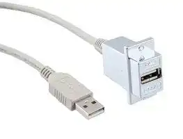 ECF504-72AAS: USB Cable, Type A Plug to Type A Receptacle, 1.8 m, 72 ft, Grey