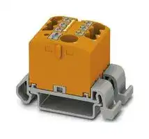 3273216: Panel Mount Barrier Terminal Block, Orange, 24 A, 690 V, 7 Pole, Push In, 12 AWG