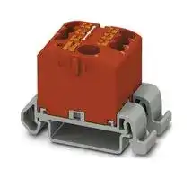 3273202: Panel Mount Barrier Terminal Block, Red, 24 A, 690 V, 7 Pole, Push In, 12 AWG