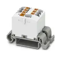 3273210: Panel Mount Barrier Terminal Block, White, 24 A, 690 V, 7 Pole, Push In, 12 AWG