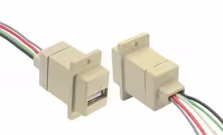 ECJ504-UA: USB Cable, Type A Receptacle to Free End, 254 mm, 10 ft, Multi-coloured