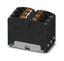 3002781: Panel Mount Barrier Terminal Block, Black, 17.5 A, 450 V, 6 Pole, Push In, 14 AWG