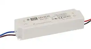 LPV-35-15: LED Driver, ITE, 36 W, 15 VDC, 2.4 A, Constant Voltage, 90 V