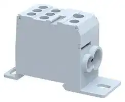 DBD35: Panel Mount Barrier Terminal Block, 125 A, 630 V, 8 Pole, 1, Screw