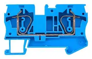 8WH2000-0AH01: DIN Rail Mount Terminal Block, Blue, 2 Ways, 24 AWG, 8 AWG, 6 mm², Clamp, 52 A