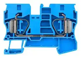 8WH2000-0AJ01: DIN Rail Mount Terminal Block, Blue, 2 Ways, 24 AWG, 6 AWG, 10 mm², Clamp, 65 A