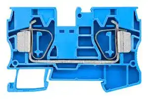 8WH2000-0AK01: DIN Rail Mount Terminal Block, Blue, 2 Ways, 24 AWG, 4 AWG, 16 mm², Clamp, 90 A