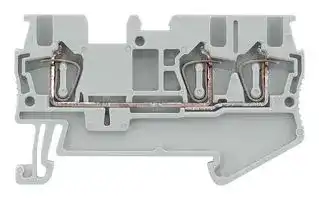 8WH2003-0AE00: DIN Rail Mount Terminal Block, Grey, 3 Ways, 28 AWG, 16 AWG, 1.5 mm², Clamp, 17.5 A