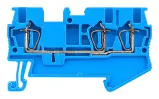 8WH2003-0AE01: DIN Rail Mount Terminal Block, Blue, 3 Ways, 28 AWG, 16 AWG, 1.5 mm², Clamp, 17.5 A