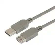 ECUSBAX-03M: USB Cable, Type A Plug to Type A Receptacle, 300 mm, 11.8 ft, USB 2.0, Grey