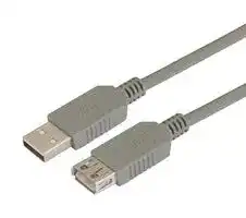 ECUSBAX-05M: USB Cable, Type A Plug to Type A Receptacle, 500 mm, 19.7 ft, USB 2.0, Grey