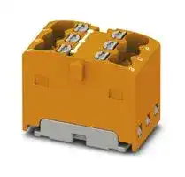 3002792: Panel Mount Barrier Terminal Block, Orange, 17.5 A, 450 V, 6 Pole, Push In, 14 AWG