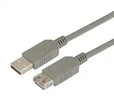 ECUSBAX-075M: USB Cable, Type A Plug to Type A Receptacle, 750 mm, 29.5 ft, USB 2.0, Grey