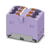 3002784: Panel Mount Barrier Terminal Block, Violet, 17.5 A, 450 V, 6 Pole, Push In, 14 AWG