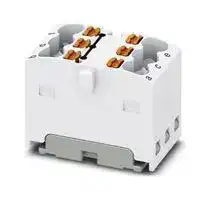 3002778: Panel Mount Barrier Terminal Block, White, 17.5 A, 450 V, 6 Pole, Push In, 14 AWG