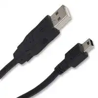 88732-8902: USB Cable, Shielded, OTG, Type A Plug to Mini Type B Plug, 2 m, 6.6 ft, USB 2.0, Black