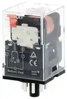 MKS2P AC110: Power Relay, DPDT, 110 VAC, 10 A, MK-S Series, Socket, Latching