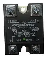H12WD4890PG — Solid State Relay, SPST-NO, 90 A, 660 VAC, Panel Mount, Screw, Zero Crossing