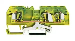 282-687: DIN Rail Mount Terminal Block, 3 Ways, 24 AWG, 10 AWG, 6 mm², Clamp
