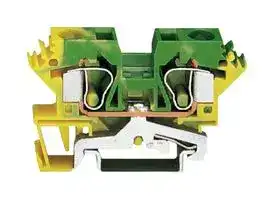284-607: DIN Rail Mount Terminal Block, 2 Ways, 24 AWG, 8 AWG, 10 mm², Clamp