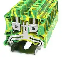 DC6-PE-11020000057: DIN Rail Mount Terminal Block, 2 Ways, 22 AWG, 8 AWG, 6 mm², Screw