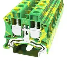DC10-PE-11020000011: DIN Rail Mount Terminal Block, 2 Ways, 20 AWG, 6 AWG, 10 mm², Screw