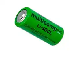 MP013862: Battery, 3.6 V, 2/3AA, Lithium Thionyl Chloride, 1.65 Ah, Raised Positive and Negative, 1