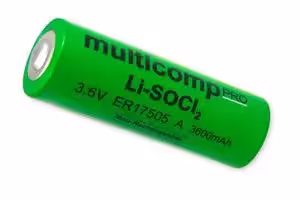 MP013864: Battery, 3.6 V, A, Lithium Thionyl Chloride, 3.6 Ah, Raised Positive and Negative, 1