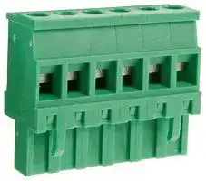 CTBP92VG/6R: Pluggable Terminal Block, Reversed, 5 mm, 6 Ways, 28 AWG, 14 AWG, 1.5 mm², Clamp