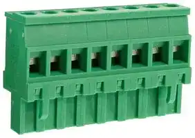 CTBP92VG/8R: Pluggable Terminal Block, Reversed, 5 mm, 8 Ways, 28 AWG, 14 AWG, 1.5 mm², Clamp