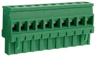 CTBP92VG/10R: Pluggable Terminal Block, Reversed, 5 mm, 10 Ways, 28 AWG, 14 AWG, 1.5 mm², Clamp