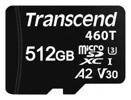 TS512GUSD460T: Flash Memory Card, 3D NAND, MicroSD Card, Class 2, Class 30, V30, 512 GB