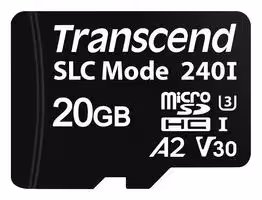 TS20GUSD240I: Flash Memory Card, 3D NAND, MicroSD Card, UHS-1, Class 2, Class 30, V30, 20 GB