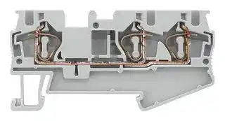 8WH2003-0AG00: DIN Rail Mount Terminal Block, Grey, 3 Ways, 28 AWG, 10 AWG, 4 mm², Clamp, 40 A