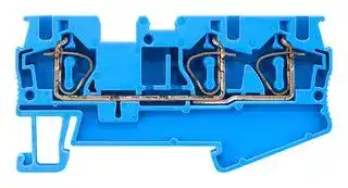 8WH2003-0AG01: DIN Rail Mount Terminal Block, Blue, 3 Ways, 28 AWG, 10 AWG, 4 mm², Clamp, 40 A