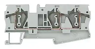 8WH2003-0AH00: DIN Rail Mount Terminal Block, Grey, 3 Ways, 24 AWG, 8 AWG, 6 mm², Clamp, 52 A