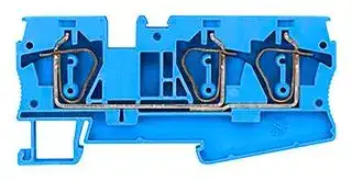 8WH2003-0AH01: DIN Rail Mount Terminal Block, Blue, 3 Ways, 24 AWG, 8 AWG, 6 mm², Clamp, 52 A